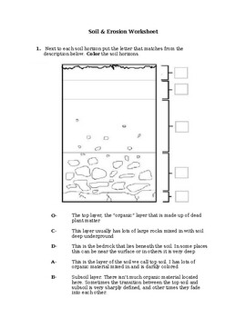 Preview of Soil Horizons and Erosion Worksheet