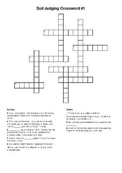 Soil Judging (Iowa) Crossword Review Puzzle by Agriculture Education