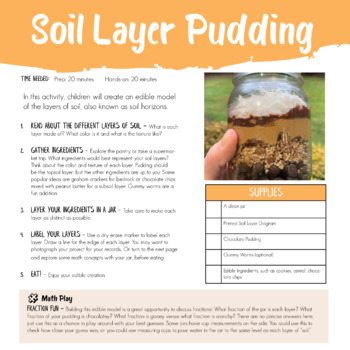 Preview of Soil Layers Pudding Cup Activity Freebie