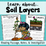 Soil Layers Reading Passage, Notes, and Investigation