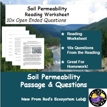 Preview of Soil Permeability Reading Worksheet **Editable**