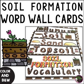 Preview of Soil Formation Vocabulary Cards With Definitions