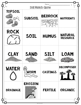 Soil Vocabulary Interactive Match Game for Comprehension | TPT