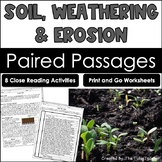 Soil, Weathering, and Erosion Reading Comprehension Paired