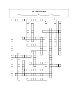 Soils Crossword Puzzle with key by Maura Derrick Neill TPT