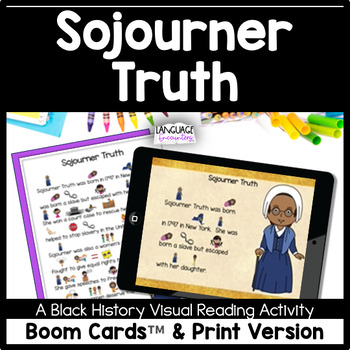 Preview of Sojourner Truth BOOM CARDS™ + Print | Black History Women's History Visual Story
