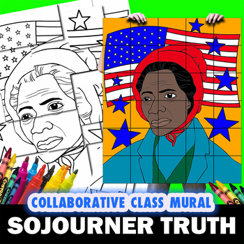 Preview of Sojourner Truth Perfect Women's History Month Collaborative Mural Project Lesson