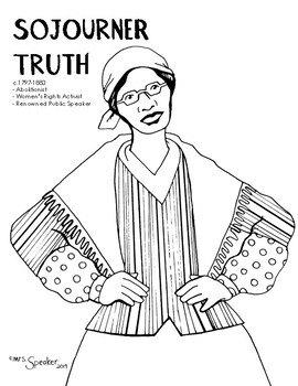 Sojourner Truth Coloring Page by MrsSpeaker | Teachers Pay ...