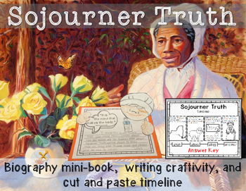 Preview of Sojourner Truth Minibook plus craftivity and writing prompts