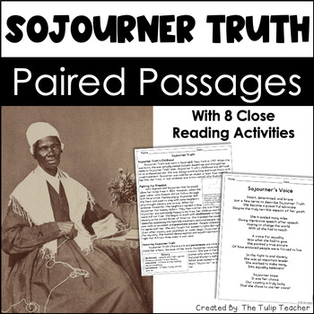 Preview of Sojourner Truth Reading Comprehension Paired Passages Close Reading Activities