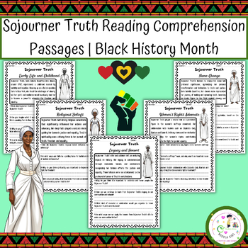 Preview of Sojourner Truth Reading Comprehension Passages | Black History Month