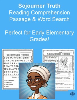Preview of Black History Month: Sojourner Truth Reading Passage, Quiz and Word Search