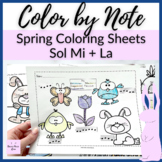 Sol Mi La Spring Color by Note Worksheets // Solfege color