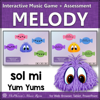 Preview of Solfege | Sol Mi Interactive Melody Game + Assessment {Yum Yums}