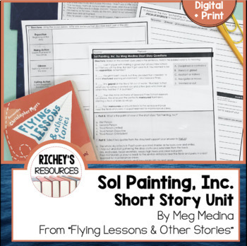 Preview of Sol Painting, Inc. Short Story Unit from Flying Lessons Digital and Print