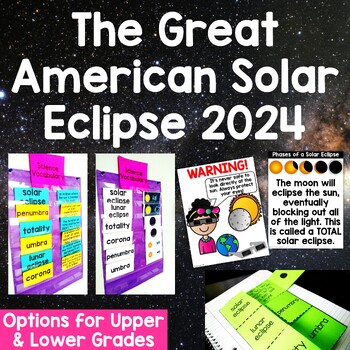Preview of Solar Eclipse 2024 Activities - Great American Total Solar Eclipse Lessons