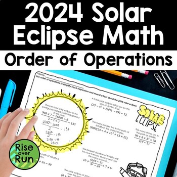 Preview of Solar Eclipse 2024 Math Worksheet with Order of Operations