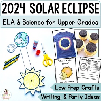 Preview of Solar Eclipse 2024, Writing, Reading, Crafts, Research, Vocabulary, & Class Book