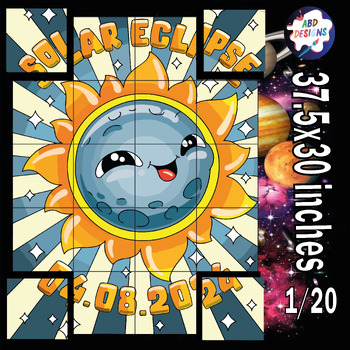 Preview of Solar Eclipse 2024 Activities Coloring Collaborative Poster Bulletin Board Craft