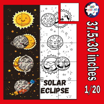 Preview of Solar Eclipse 2024 Activities Coloring Collaborative Poster Bulletin Board Craft