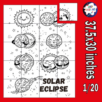 Solar Eclipse 2024 Activities Coloring Collaborative Poster Bulletin 