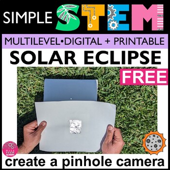 Preview of Solar Eclipse Activities FREE STEM Space Challenge Pinhole Camera craft Low Prep