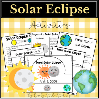 Preview of Solar Eclipse 2024 Activities for Kindergarten, First Grade, and Second Grade