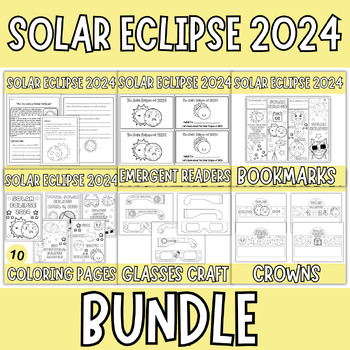 Preview of Solar Eclipse 2024 Activity Bundle: Reading, Coloring,  Crown, Bookmarks & More