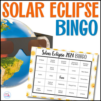 Preview of Solar Eclipse 2024 Bingo Activity: Middle & High School No Prep Party Game