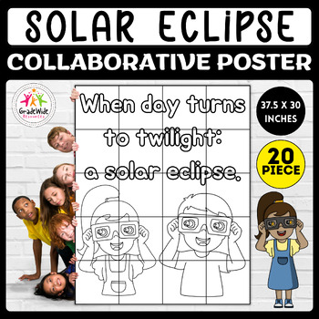 Preview of Solar Eclipse 2024 Collaborative Coloring Poster Bulletin Board Craft & Project