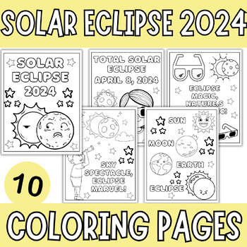 Preview of Solar Eclipse 2024 Coloring Pages - April Coloring Sheets / 2024 Solar Eclipse