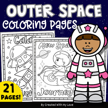 Preview of Outer Space Coloring Pages, Outer Space Fun Coloring Sheets Activity