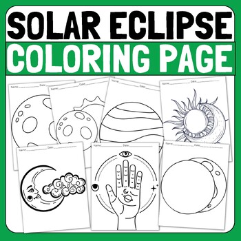 Preview of Free Solar Eclipse 2024 Coloring Pages, craft - activities, coloring sheets
