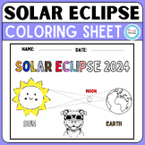 Solar Eclipse 2024 Coloring Sheet,Printable Crafts&Activit
