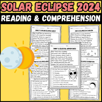 Preview of Solar Eclipse 2024 Comprehension Passages| Questions  |