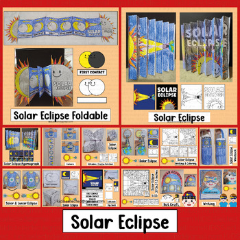 Preview of Solar Eclipse 2024 Craft Bulletin Board Coloring Activities Writing Kindergarten