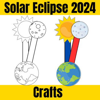 Preview of Earth Sun Moon system Activity Color, Cut & assemble - Space Solar Eclipse Craft