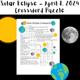 Solar Eclipse 2024 Crossword Puzzle Activity - FREEBIE in 