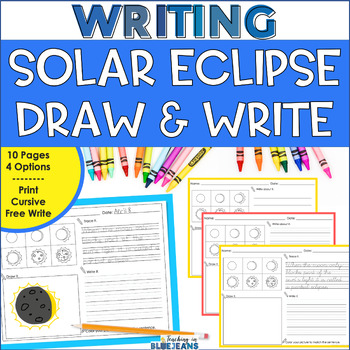 Preview of Solar Eclipse 2024 Directed Drawing Activities - Writing or Handwriting Book