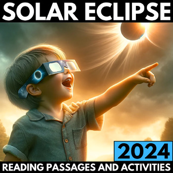 Preview of Solar Eclipse 2024 - Eclipses Reading Comprehension - Worksheets Activities