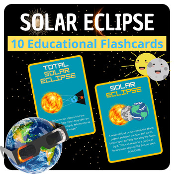 Preview of Solar Eclipse 2024 Activities Educational Flashcards.Earth and Space Science