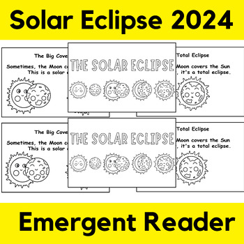 Preview of Solar Eclipse 2024 Emergent Reader Mini Book for Young learners Grades k-2