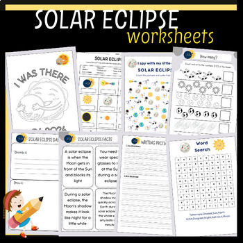 Preview of Solar Eclipse 2024 Fun Pack Games,Activities & Worksheets for April 8th 2024