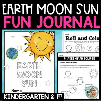 Preview of Solar Eclipse 2024 Kindergarten 1st Grade | ELA | Math Earth Moon Sun Activities