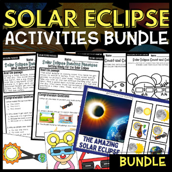 Preview of Solar Eclipse 2024 Interactive Printable Learning Activities Bundle 40% OFF!