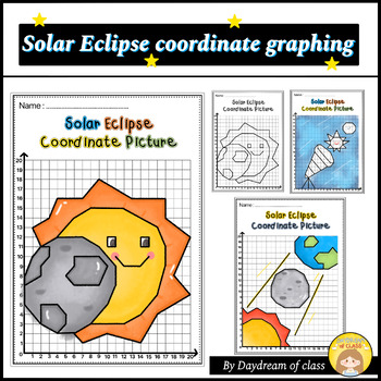 Preview of Solar Eclipse 2024 Math Activities Coordinate Graphing Pictures