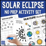 Solar Eclipse 2024 NO PREP Activities and Coloring Pages f