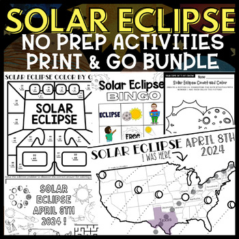 Preview of Solar Eclipse 2024 NO PREP Print and Go Activities Bundle for the Solar Eclipse