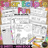 Solar Eclipse No Prep Fun Worksheets | Word Search | Mazes