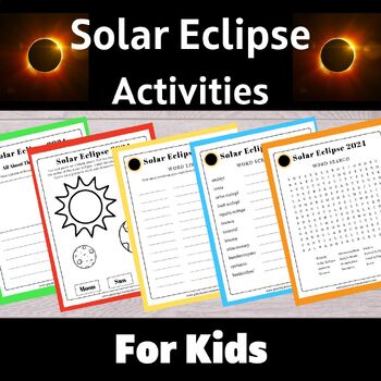 Solar Eclipse 2024 Printable Activities, Writing, Drawing, Games, Puzzles